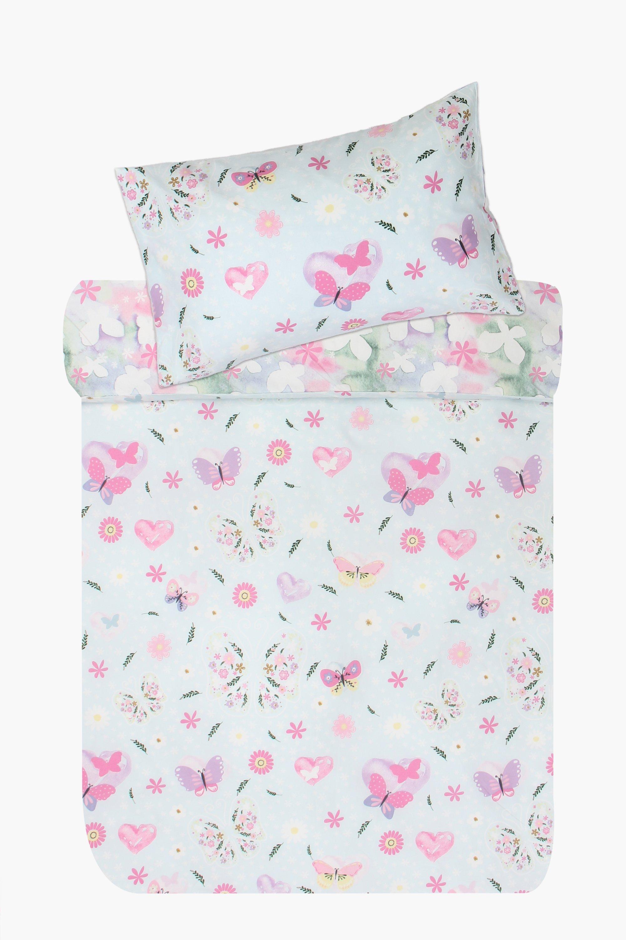 Microfibre Butterfly Reversible Duvet Cover Set