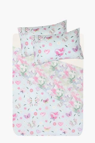 Microfibre Butterfly Reversible Duvet Cover Set