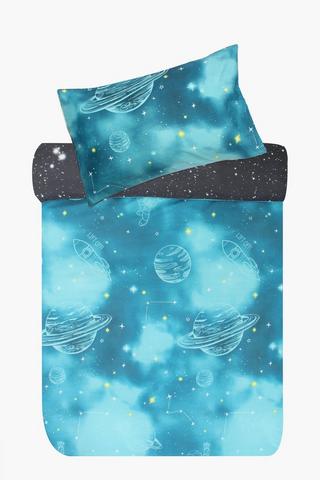Microfibre Space Reversible Duvet Cover Set