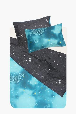 Microfibre Space Reversible Duvet Cover Set