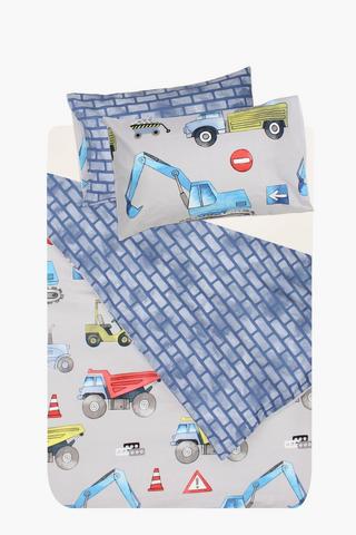 Microfibre Construction Reversible Duvet Cover Set