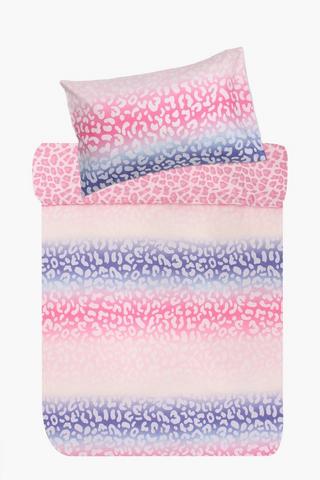 Microfibre Ombre Leopard Bed In A Bag Duvet Cover Set