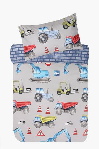Microfibre Construction Bed In A Bag Duvet Cover Set