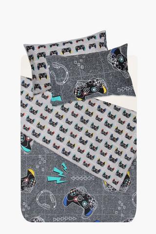 Polycotton Gamer Reversible Duvet Cover Set