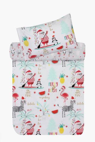 Polycotton Printed Christmas Duvet Cover Set