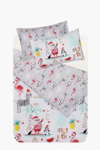 Polycotton Printed Christmas Duvet Cover Set
