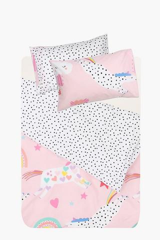 Polycotton Unicorn Reversible Duvet Cover Set