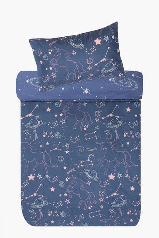 Microfibre Cosmos Glow In The Dark Duvet Cover Set