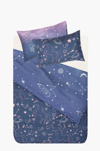 Microfibre Cosmos Glow In The Dark Duvet Cover Set