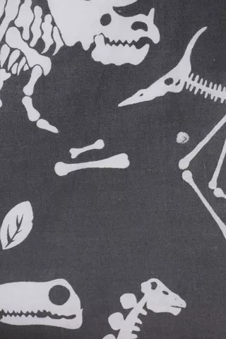 Polycotton Dino Bones Glow In The Dark Reversible Duvet Cover Set