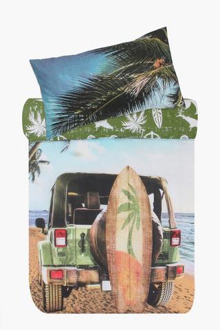 Polycotton Photographic Surf Reversible Duvet Cover Set