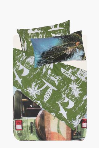 Polycotton Photographic Surf Reversible Duvet Cover Set
