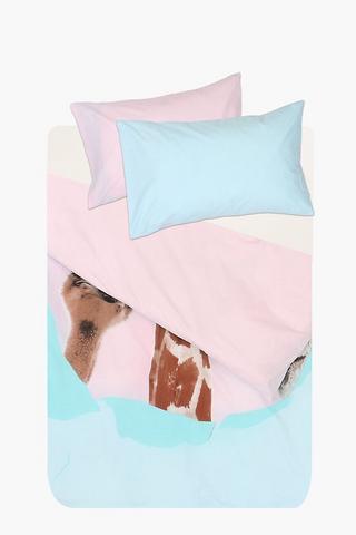 Polycotton Photographic Giraffe Reversible Duvet Cover Set