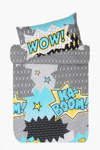 Polycotton Superhero Reversible Duvet Cover Set