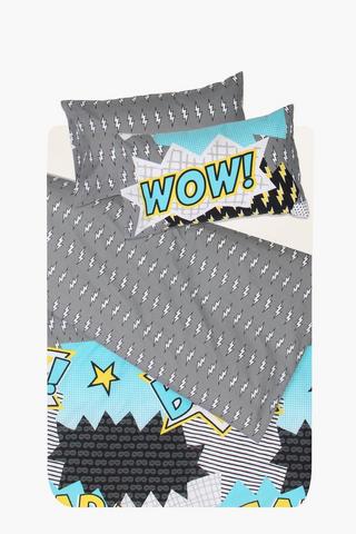Polycotton Superhero Reversible Duvet Cover Set