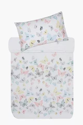 Polycotton Pastel Flutter Comforter Set