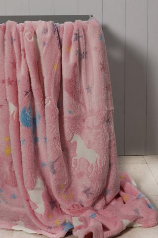 Super Plush Glow Unicorn Blanket, 150x180cm