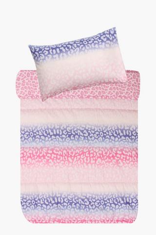 Microfibre Reversible Leopard Comforter Set