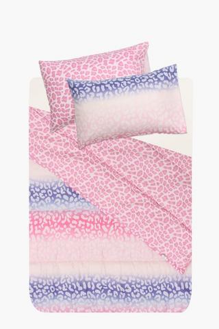 Microfibre Reversible Leopard Comforter Set