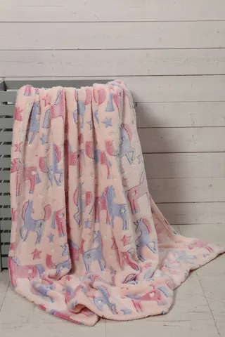 Super Plush Unicorn Kids Blanket, 125x150cm