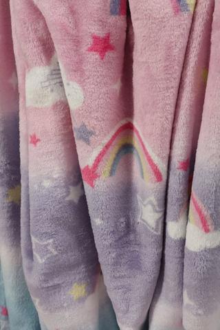 100% Brushed Cotton Ombre Heart Flannel Blanket, 125x155cm