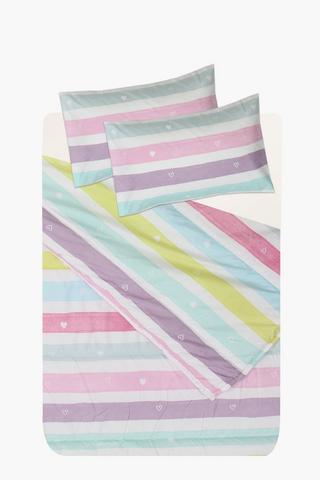 Microfibre Rainbow Love Comforter Set