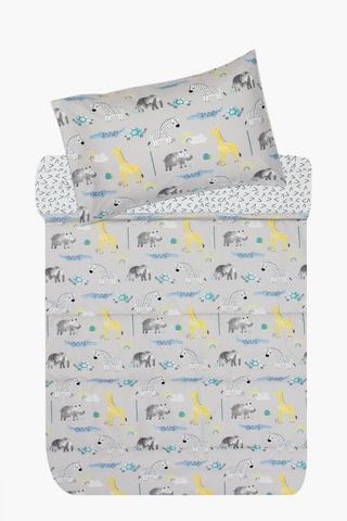 Microfibre Animal Comforter Set