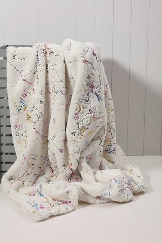 Faux Fur Marble Hologram Blanket 125x150cm