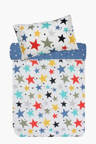 Microfibre Multi Star Reversible Comforter Set