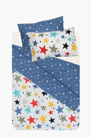 Microfibre Multi Star Reversible Comforter Set