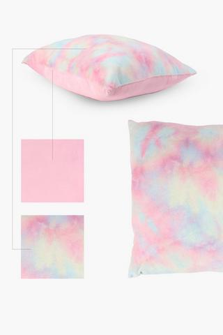 Faux Fur Rainbow Floor Pillow 100x100cm