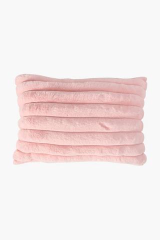 Faux Fur Ribbed Scatter Cushion, 30x50cm
