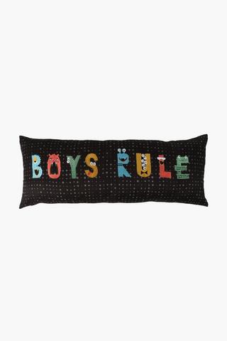 Boys Rule Scatter Cushion 30x80cm