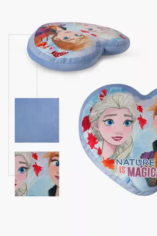 Frozen Heart Shaped Scatter Cushion 37x27cm