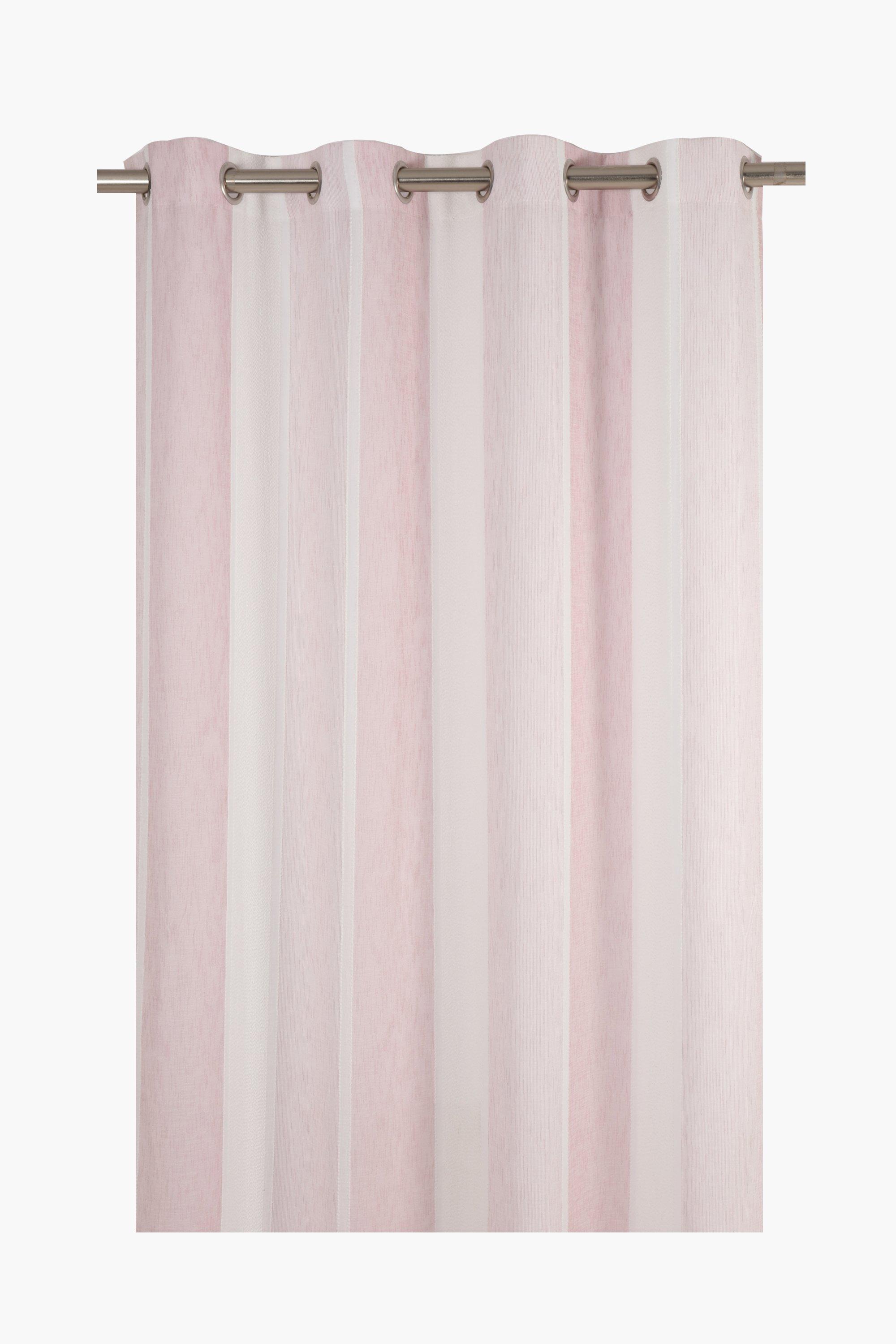 Linen Eyelet Stripe Curtain 140x225cm