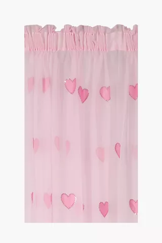 Embroidered Sequin Heart Voile Curtain, 230x218cm