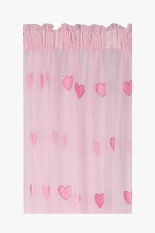Embroidered Sequin Heart Voile Curtain, 230x218cm