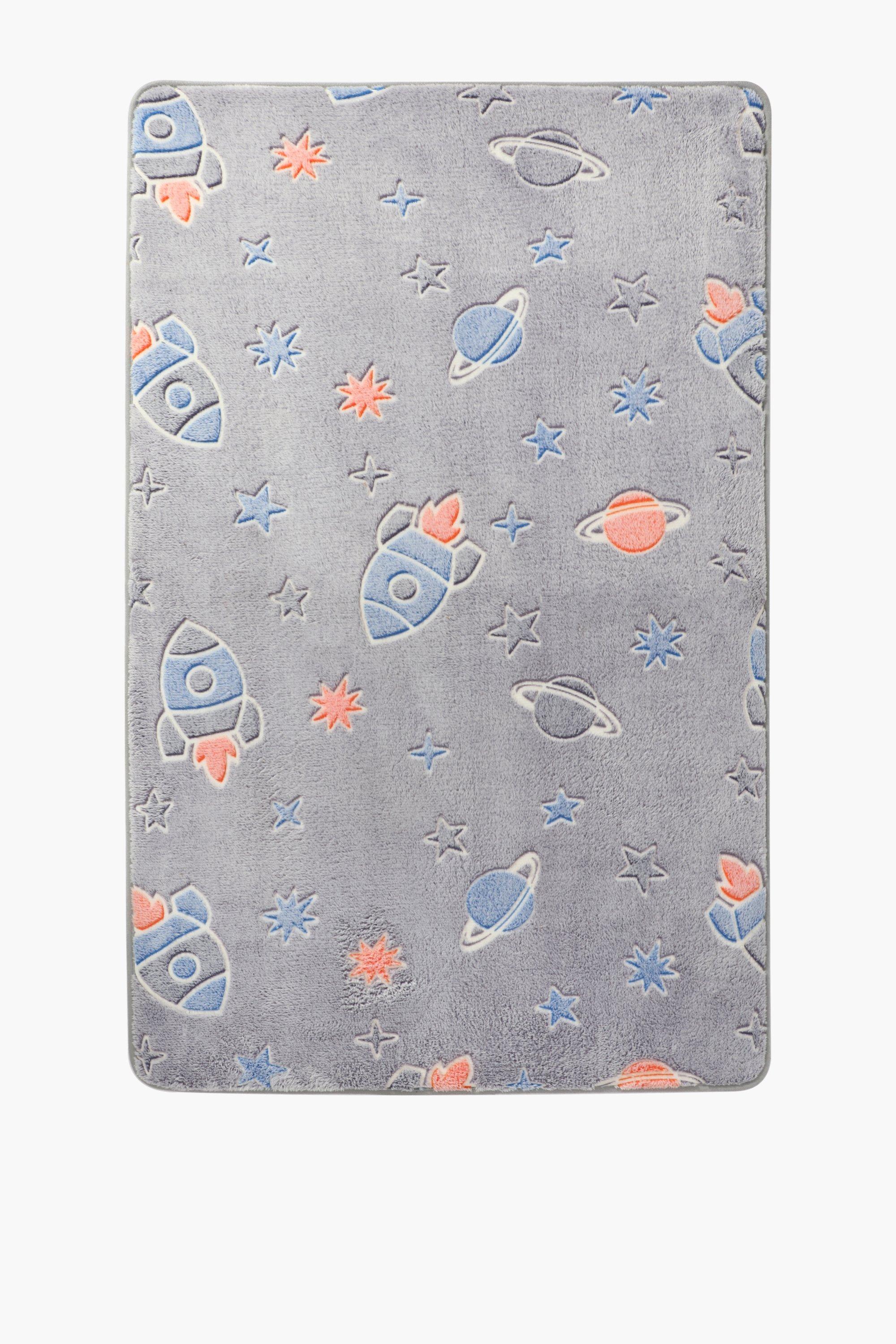 Non-slip Glow Embossed Space Rug, 70x110cm