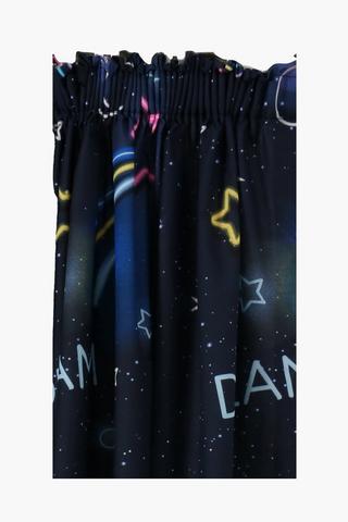 Glow In Dark Neon Unicorn Taped Curtain 230x218cm