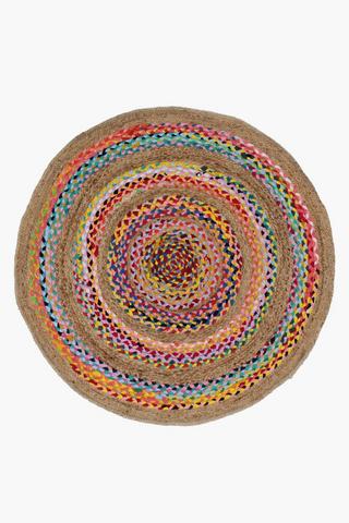 Round Brights Jute Rug 120cm