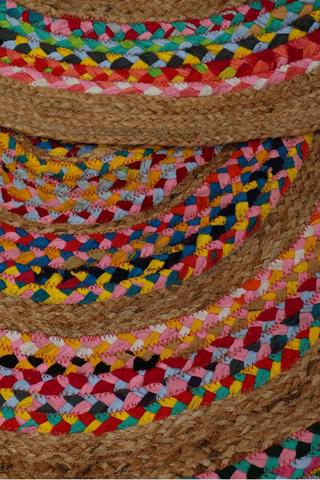 Round Brights Jute Rug 120cm