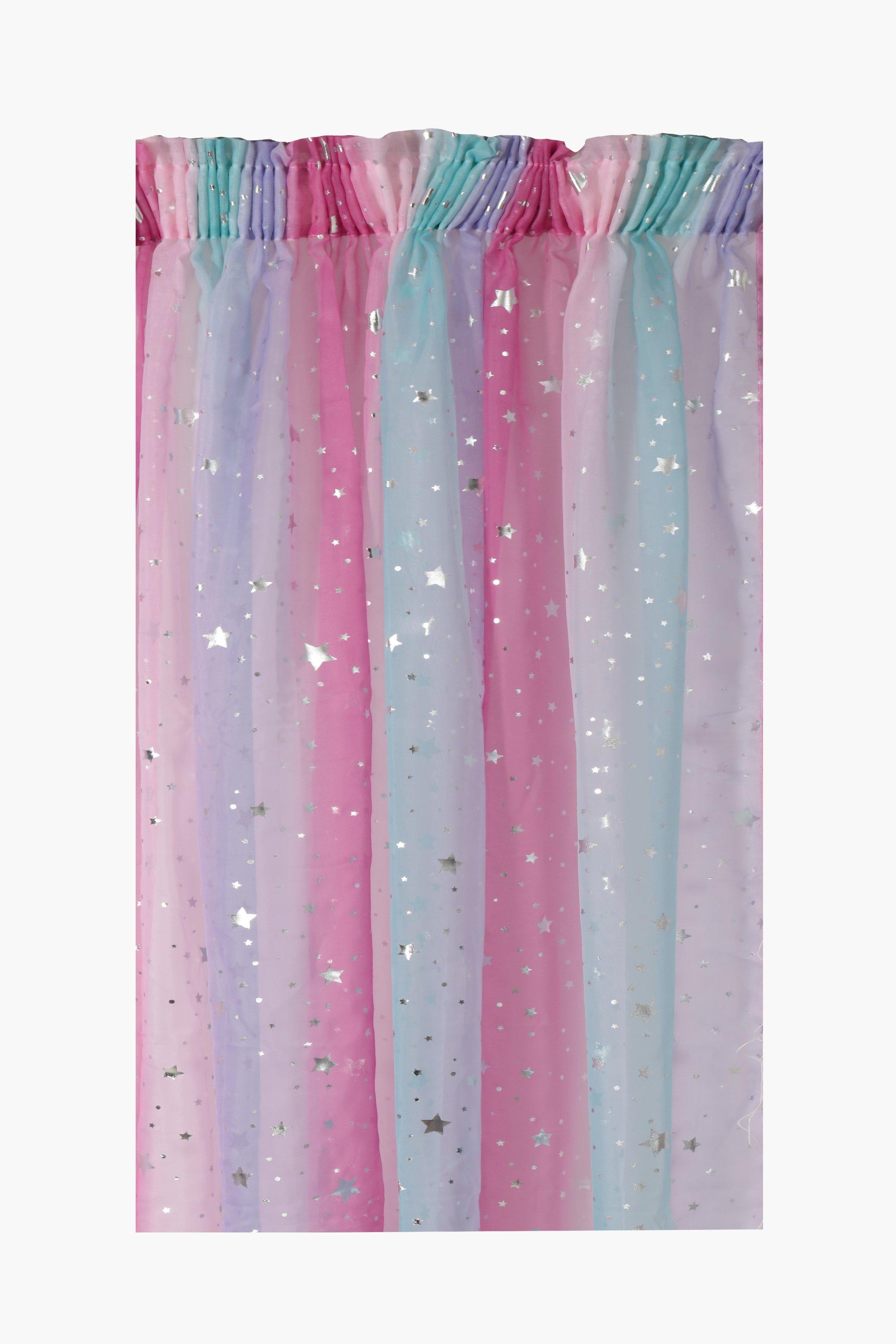 Ombre Star Sheer Taped Lined Curtain, 230x218cm