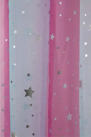 Ombre Star Sheer Taped Lined Curtain, 230x218cm