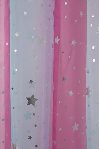 Ombre Star Sheer Taped Lined Curtain, 230x218cm