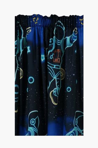Glow In Dark Astronaut Taped Curtain 230x218cm
