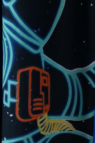 Glow In Dark Astronaut Taped Curtain 230x218cm