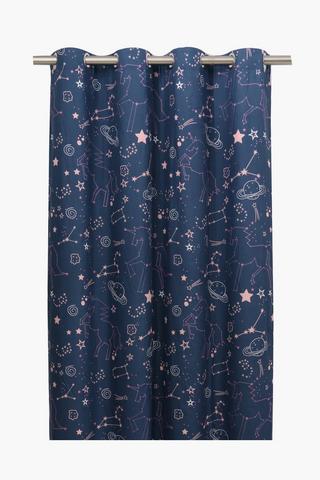 Microfibre Glow Cosmos Eyelet Curtain, 230x218cm