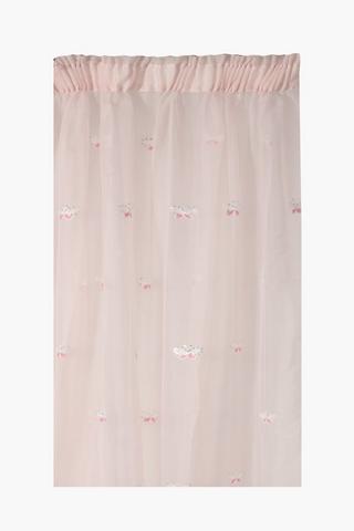 Embroidered Butterfly Sheer Taped Curtain, 230x218cm