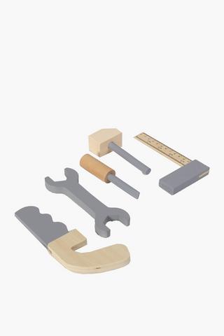 Wooden Tool Bench With Accessories