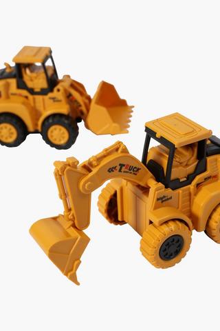 Set Of 2 Mini Construction Push Trucks